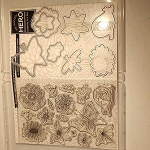 Hero Arts My Monthly Hero Clear Cling Stamp Set And Coordinating Dies Never Used